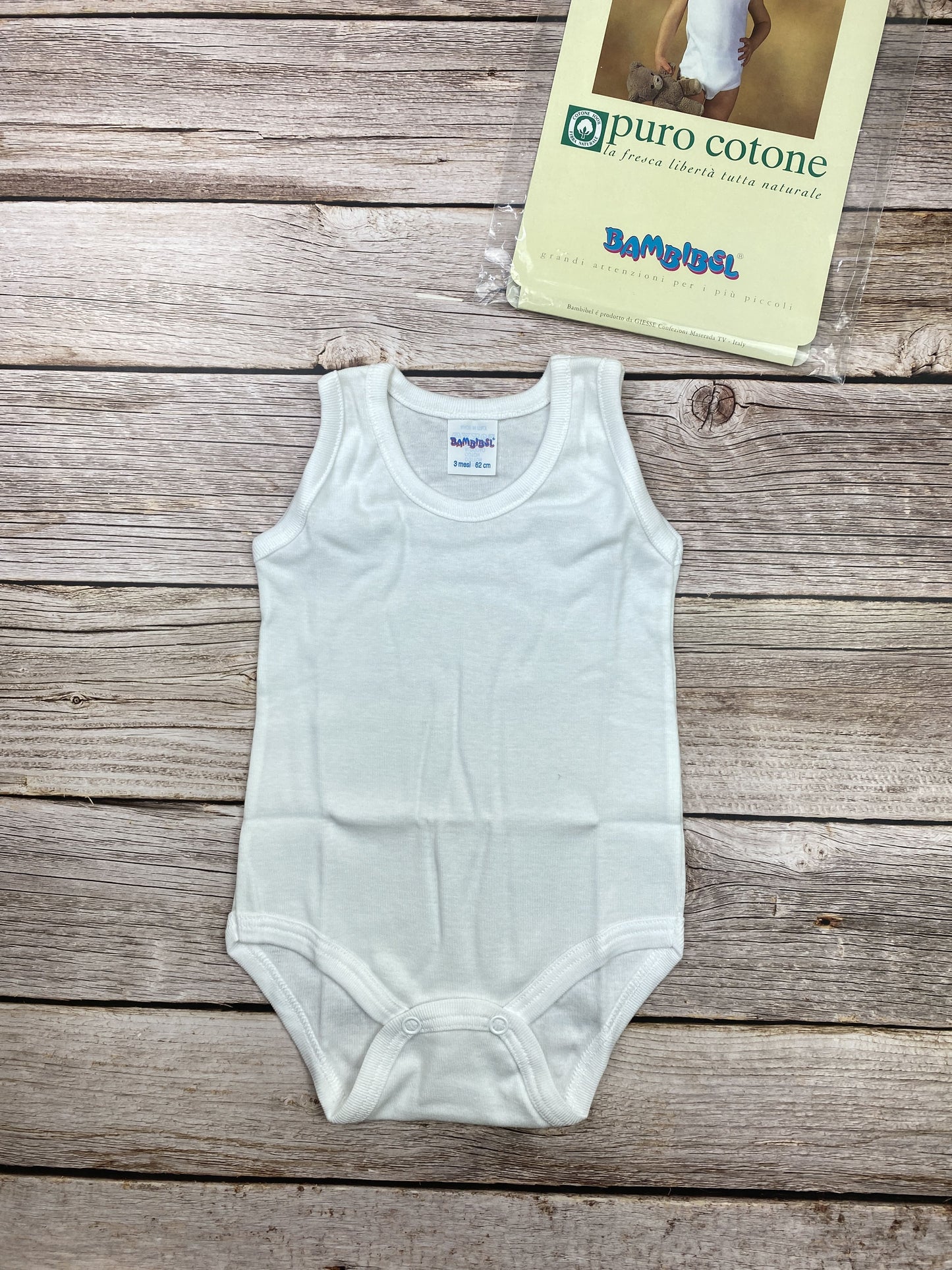 Body senza manica 100% cotone