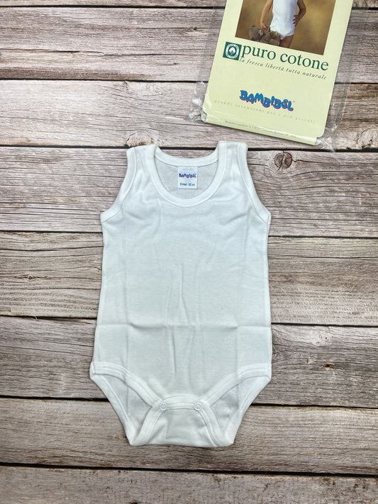 Body senza manica 100% cotone