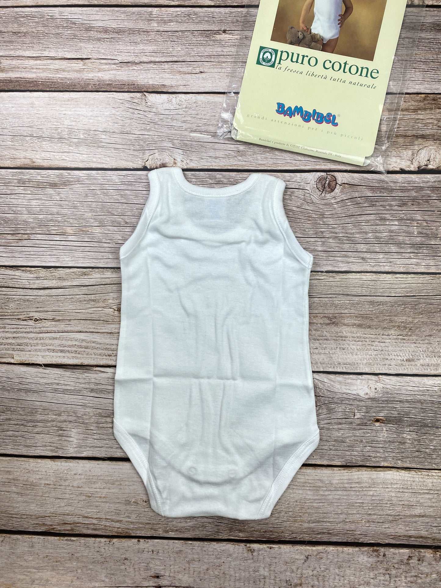 Body senza manica 100% cotone