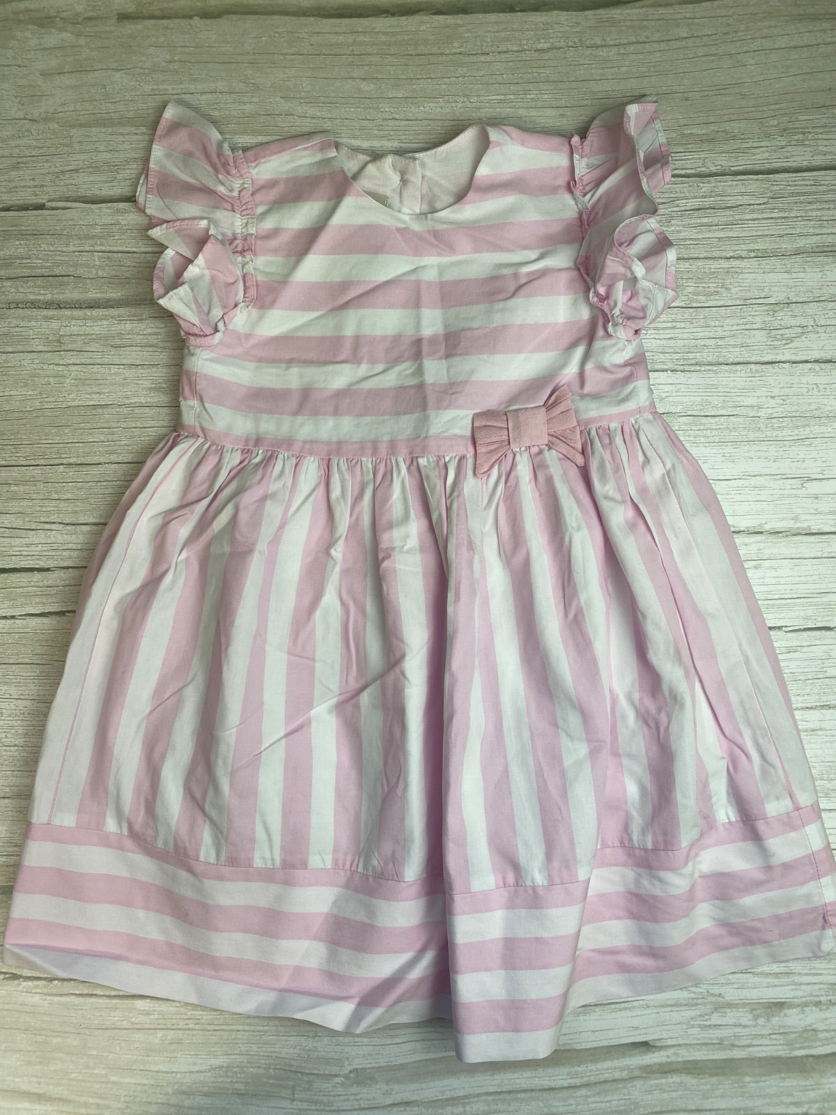 Vestito a righe rosa e bianco per bambina