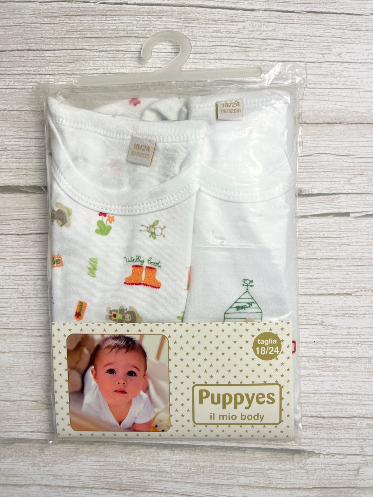 Set 2 Body Neonato Manica Corta Puppyes