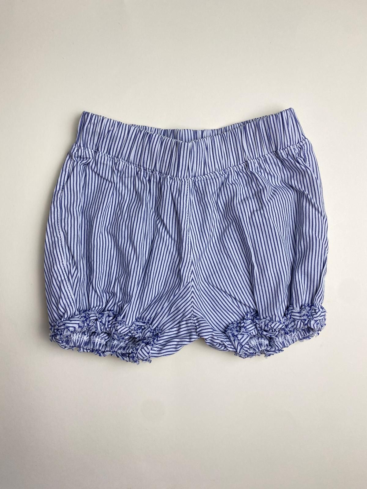 Pantaloncini a righe blu e bianche per neonata