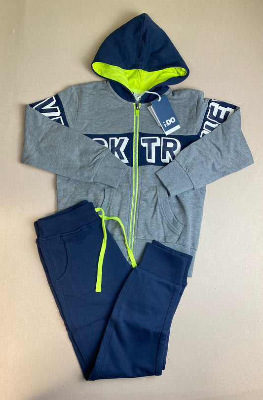 Set felpa con zip e pantalone
