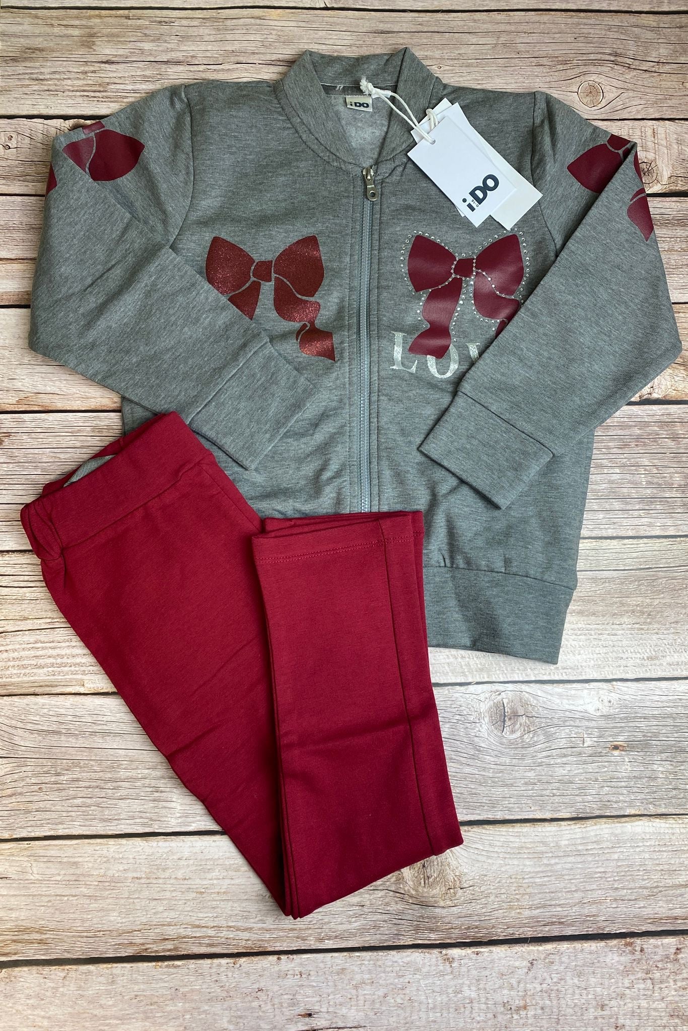 Set felpa con zip e pantalone
