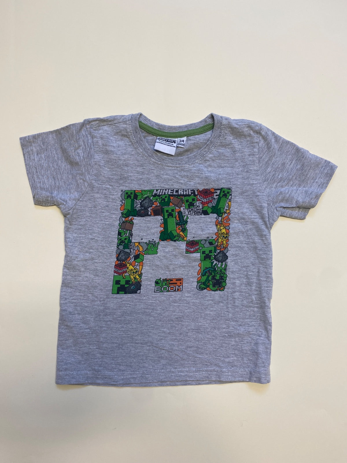Maglietta Bambino Minecraft Grigia