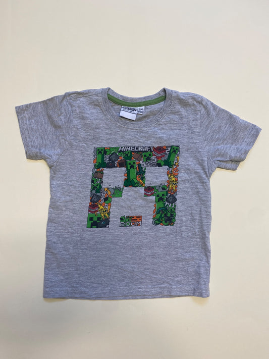 Maglietta Bambino Minecraft Grigia