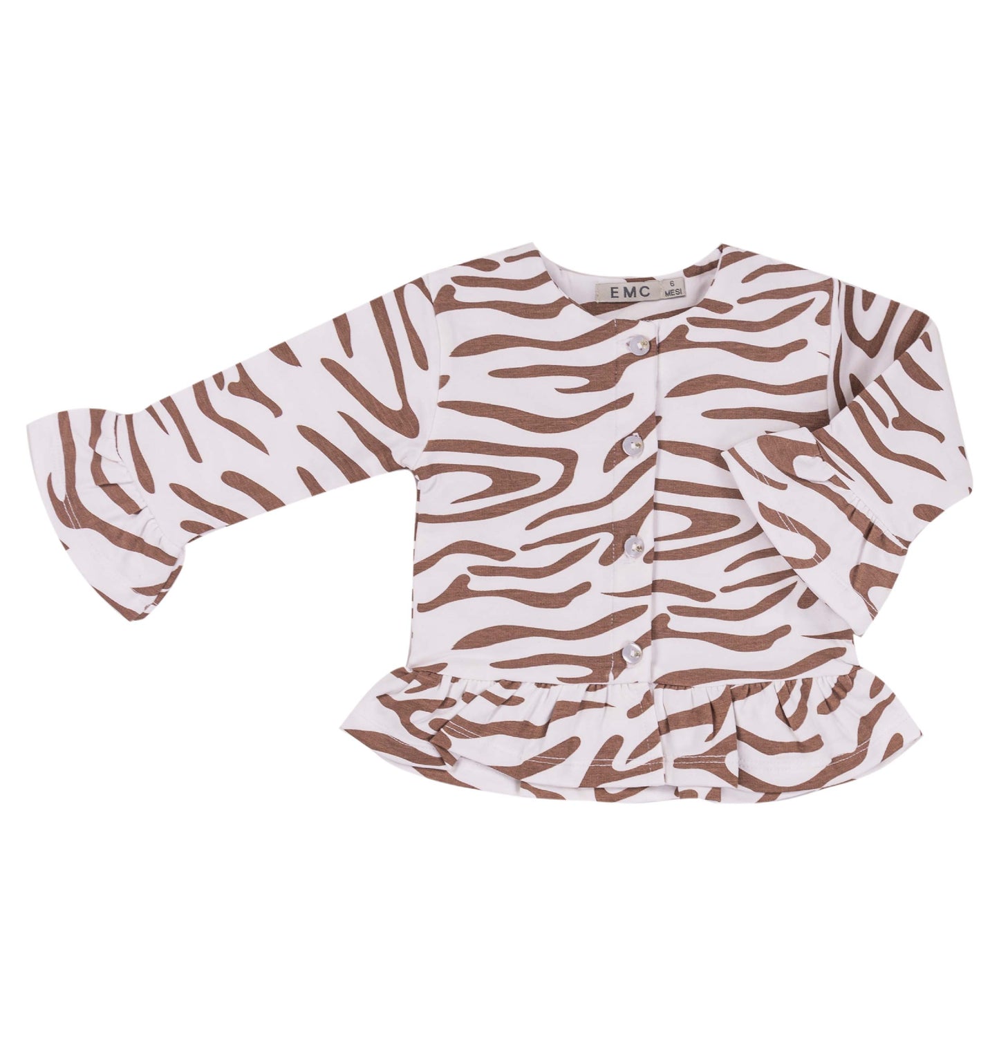 Felpa cardigan con volant