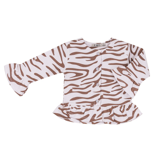 Felpa cardigan con volant