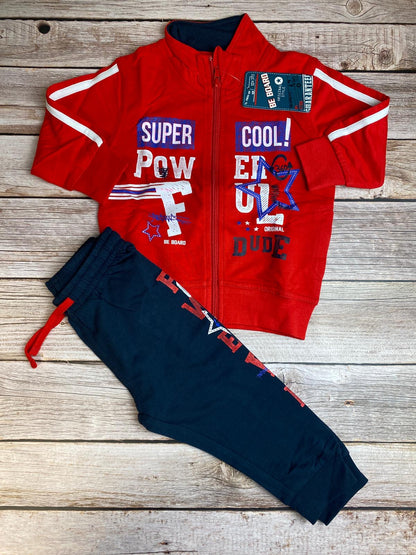 Set felpa con zip e pantalone