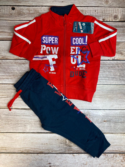 Set felpa con zip e pantalone