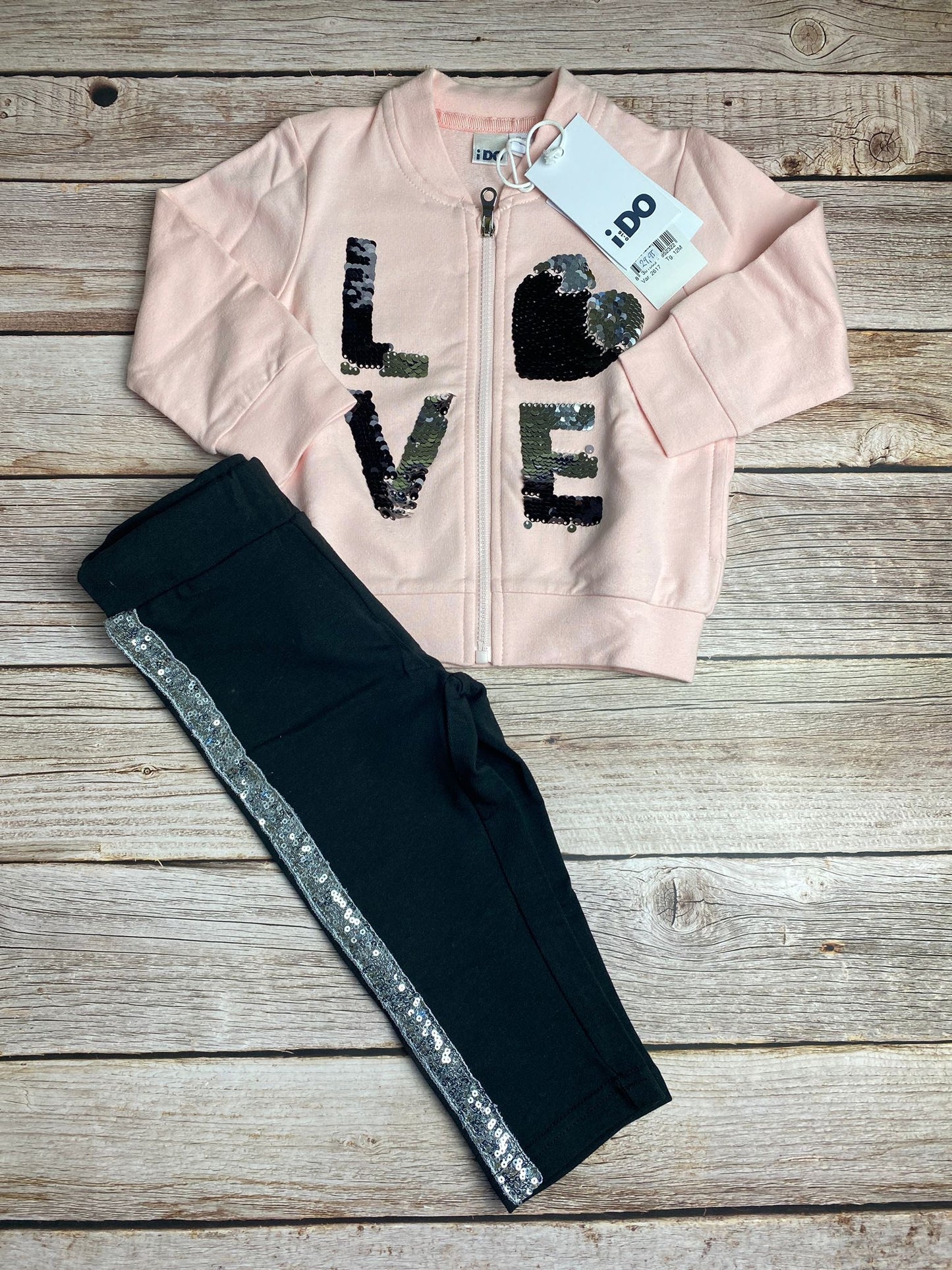 Set felpa con zip e leggings