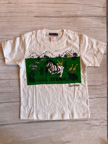 Maglietta Bianca con Stampa Safari e Zebra 3D Zanzibar