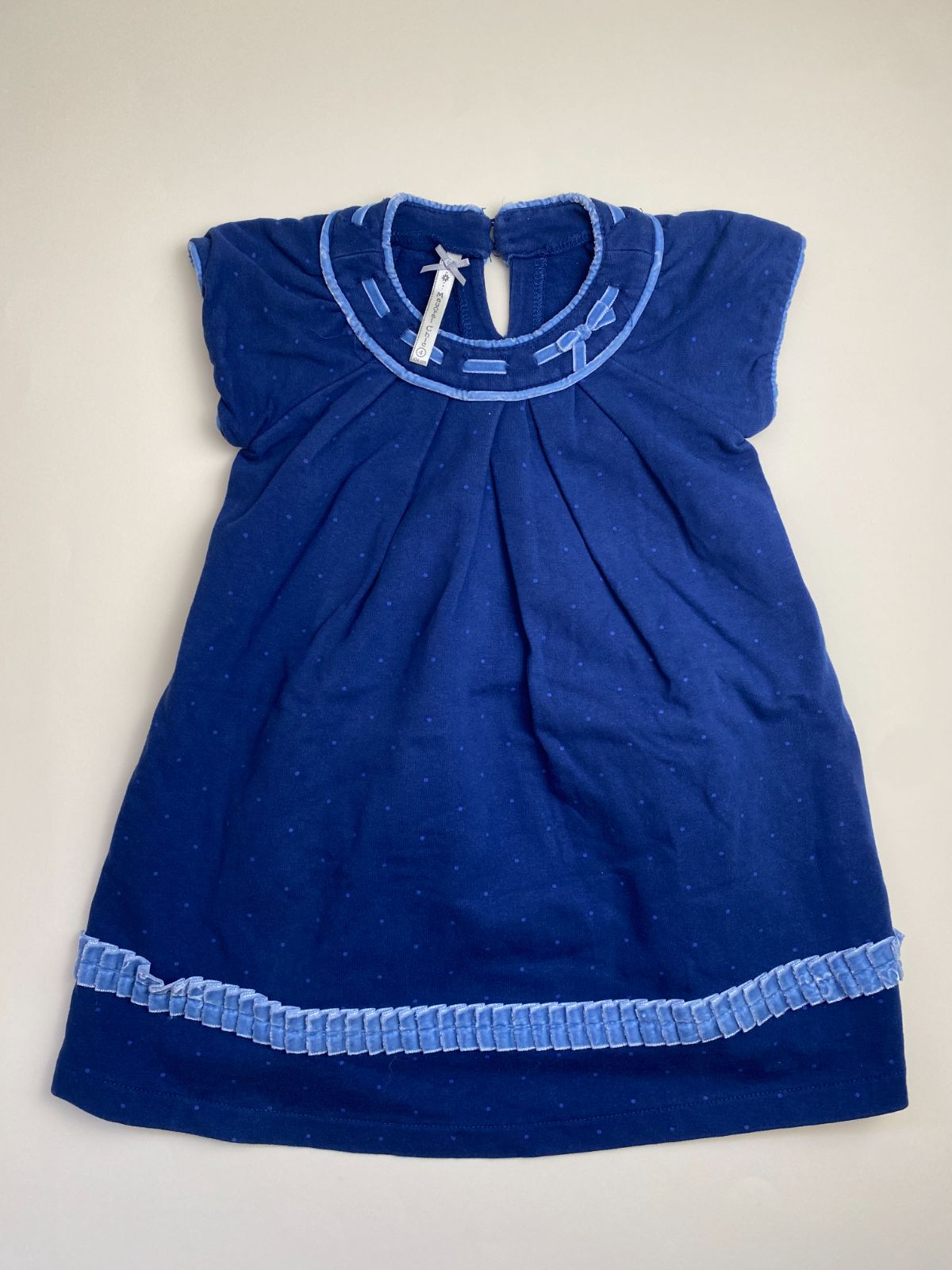 Vestito neonata blu maniche corte