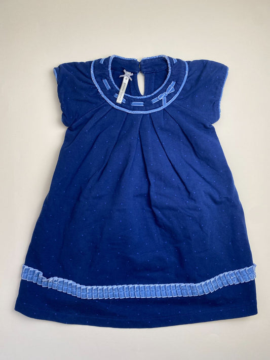 Vestito neonata blu maniche corte