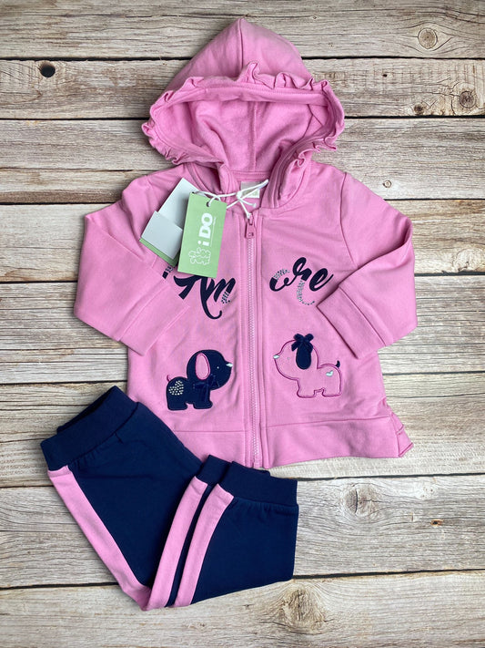 Set felpa con zip e cappuccio