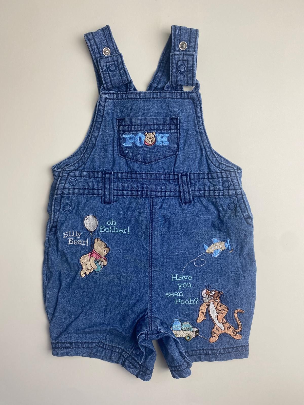 Salopette Corta in denim Winnie the Pooh