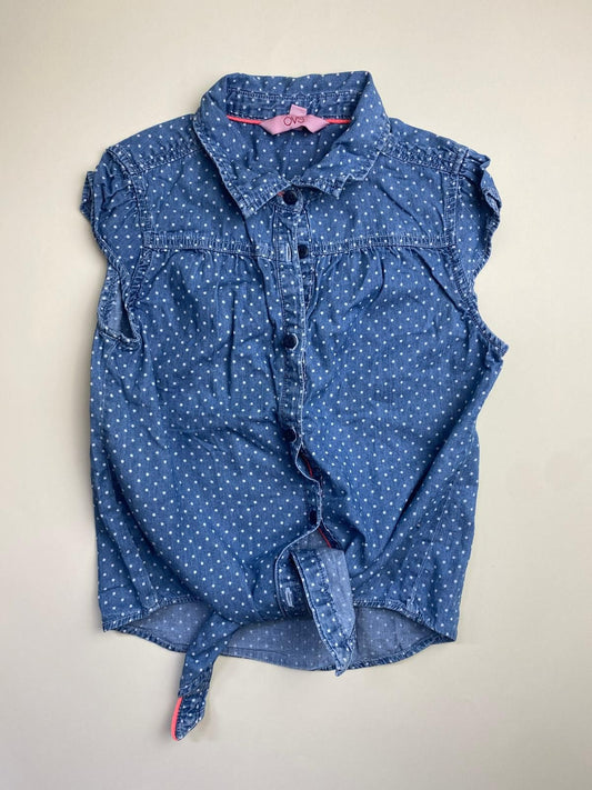Camicia in denim a pois con nodo OVS