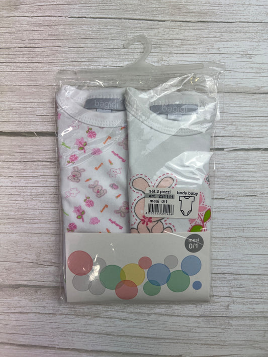 Set 2 Body Baby Bagigi con Fantasie Coniglietto
