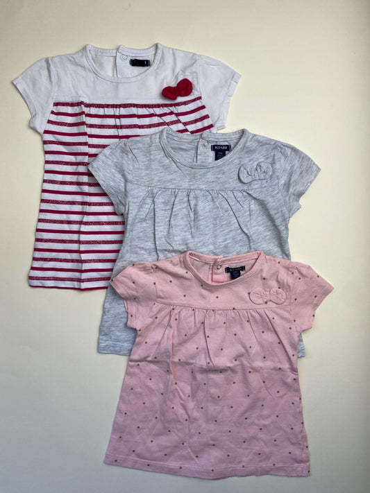 Set di 3 magliette a maniche corte per bambina