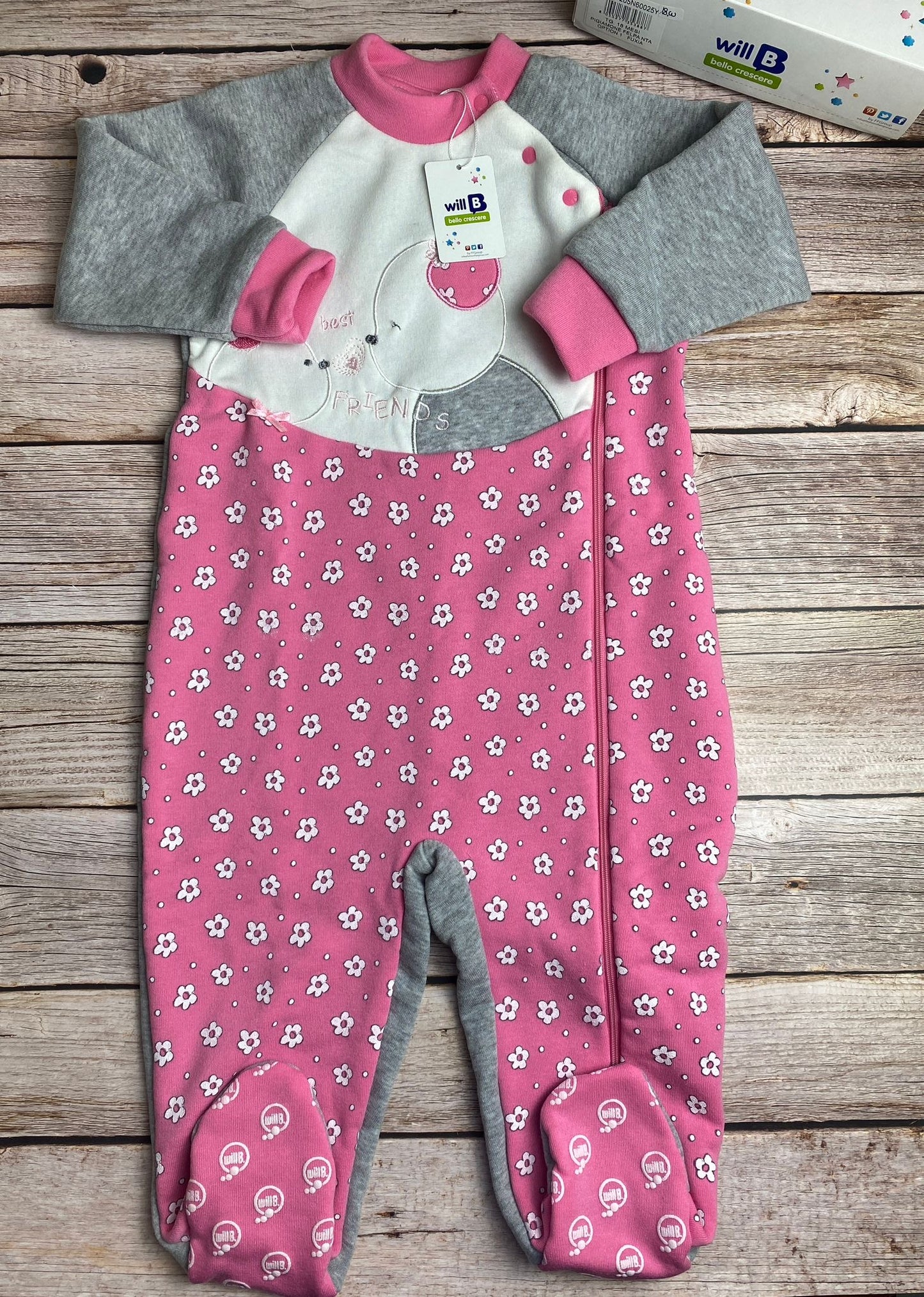 Pigiama intero chiusura con cerniera