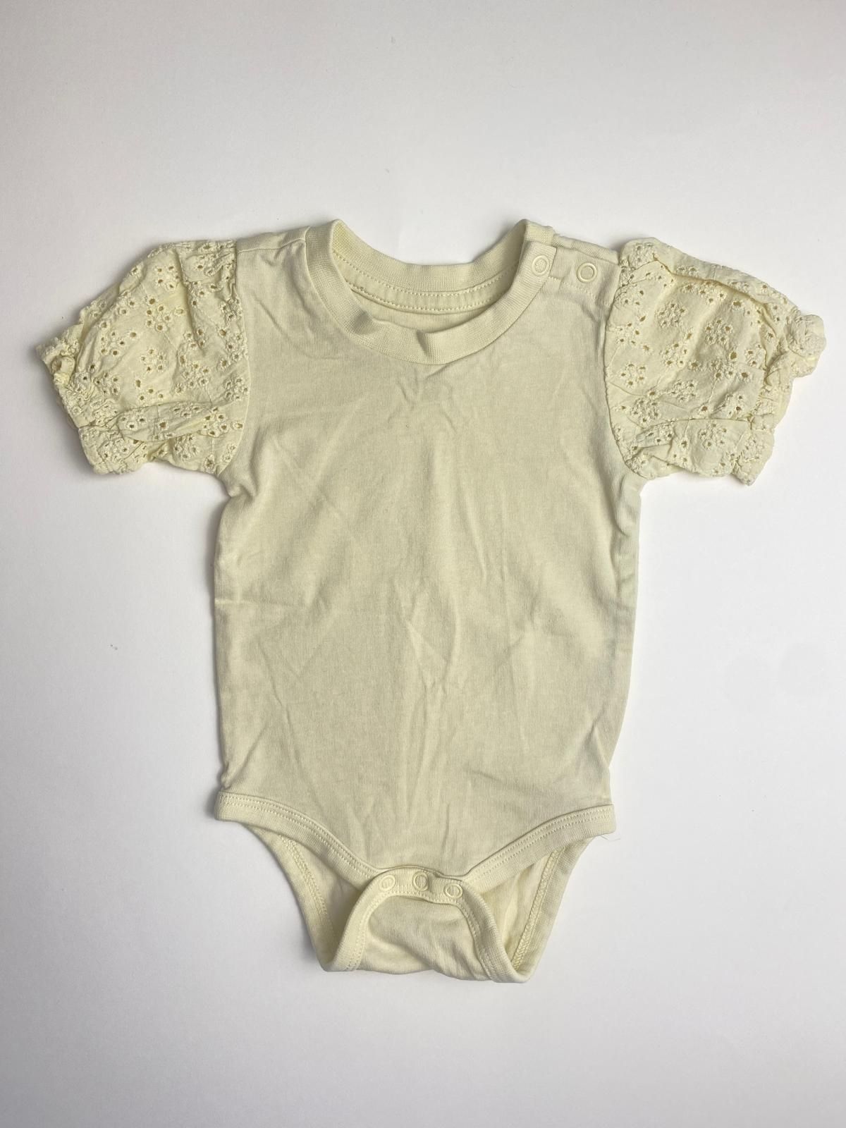 Body neonata maniche a sbuffo sangallo