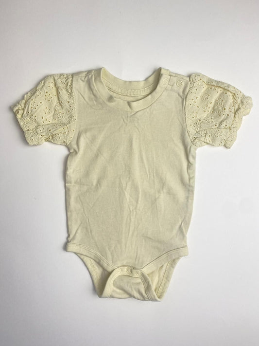 Body neonata maniche a sbuffo sangallo