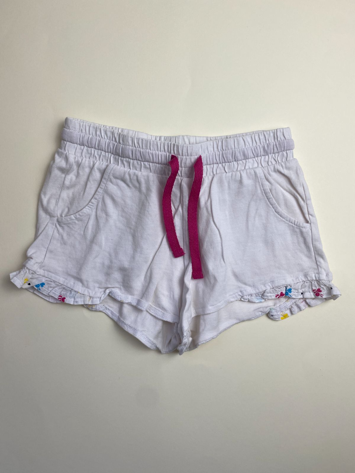 Shorts Bambina Bianchi con Dettagli Floreali