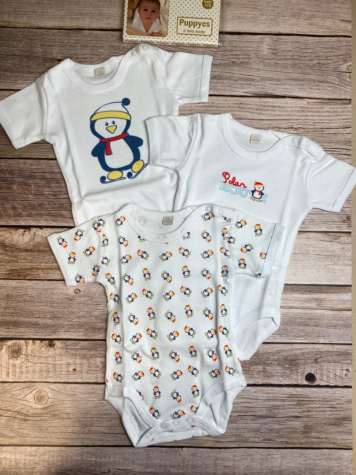 Set tre body manica corta