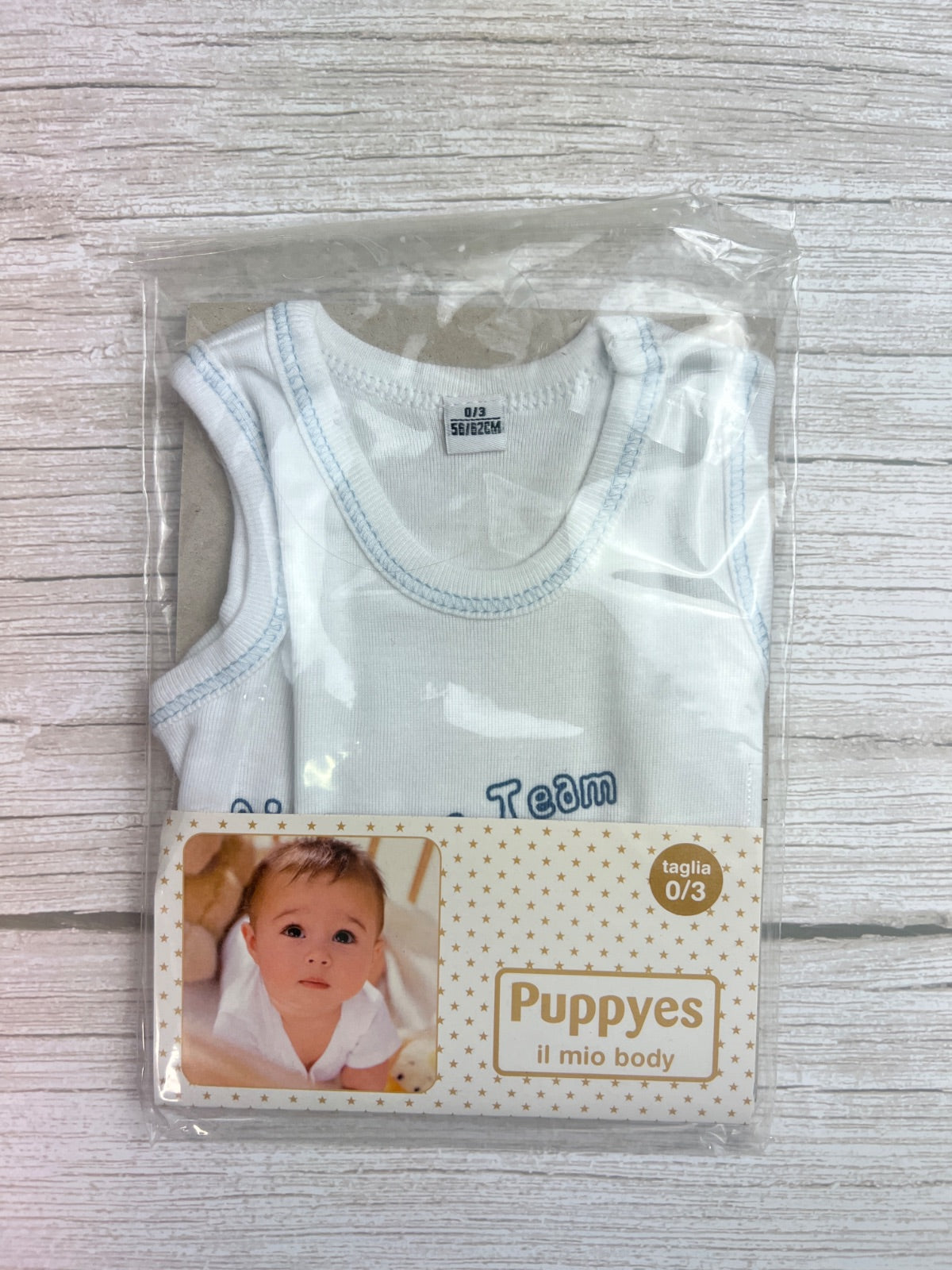 Body neonato bianco senza maniche Puppyes