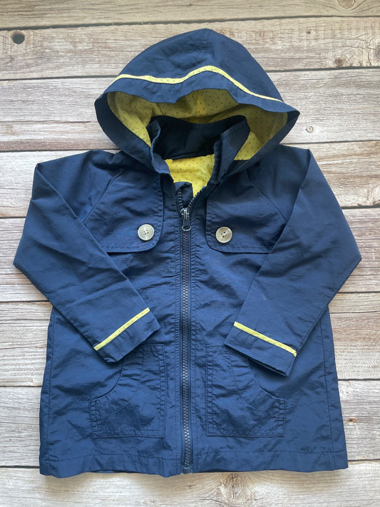 Giacca Impermeabile Bambino Blu con Cappuccio