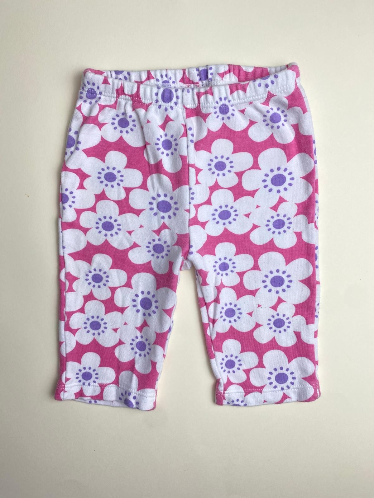 Leggings per neonata con stampa floreale