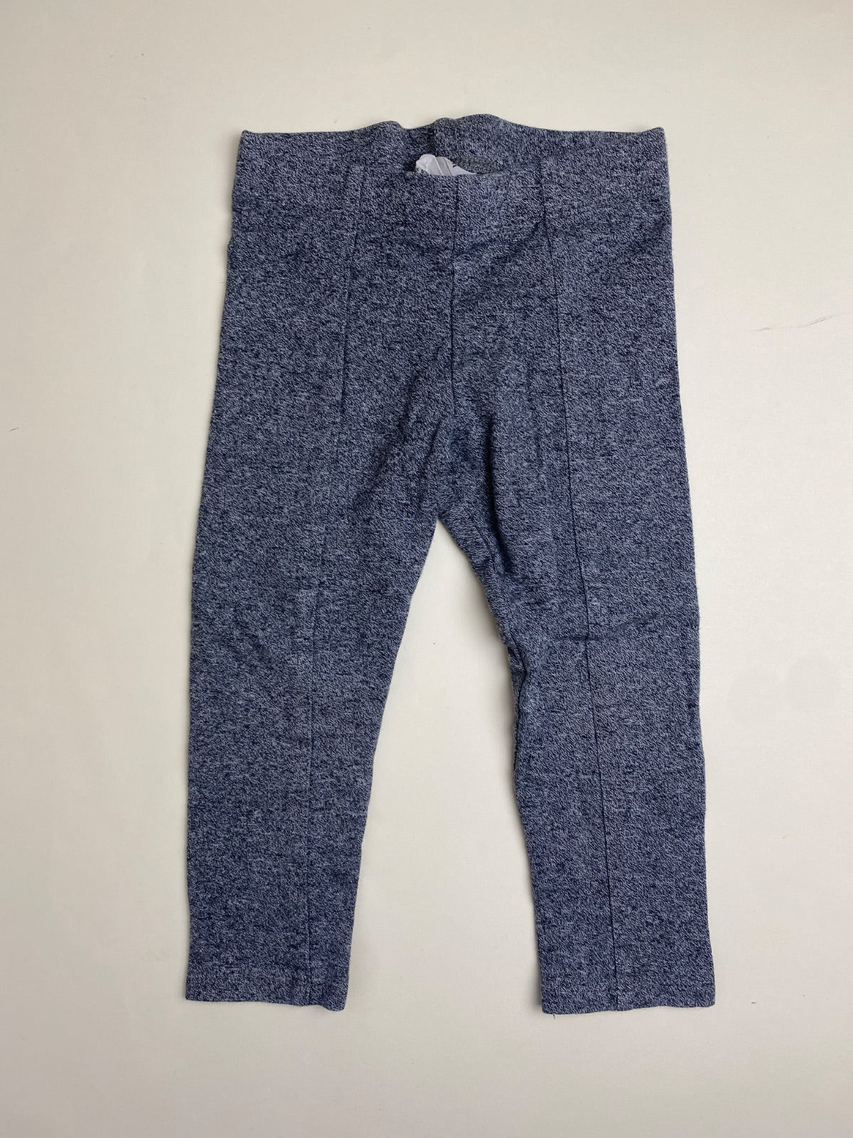 Leggings Bambino Blu Mélange con Cuciture Frontali