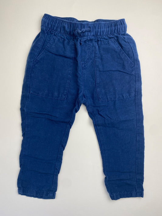 Pantaloni bambino blu scuro con elastico e coulisse