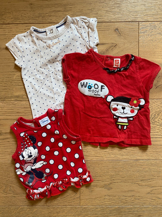 Set 3 Magliette e Canotta Bimba Disney e Tuc Tuc