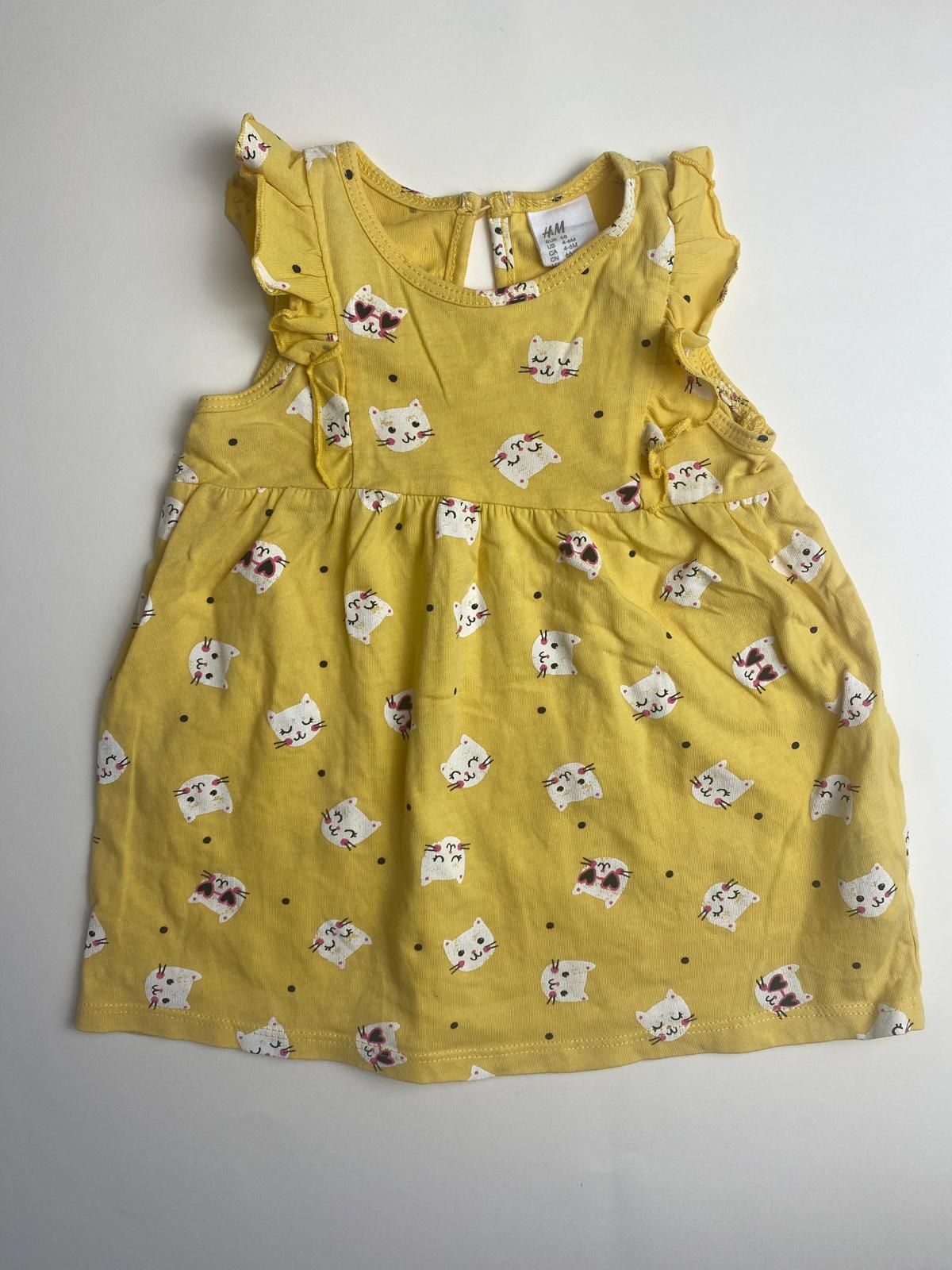 Vestito neonata senza maniche con stampa gatti