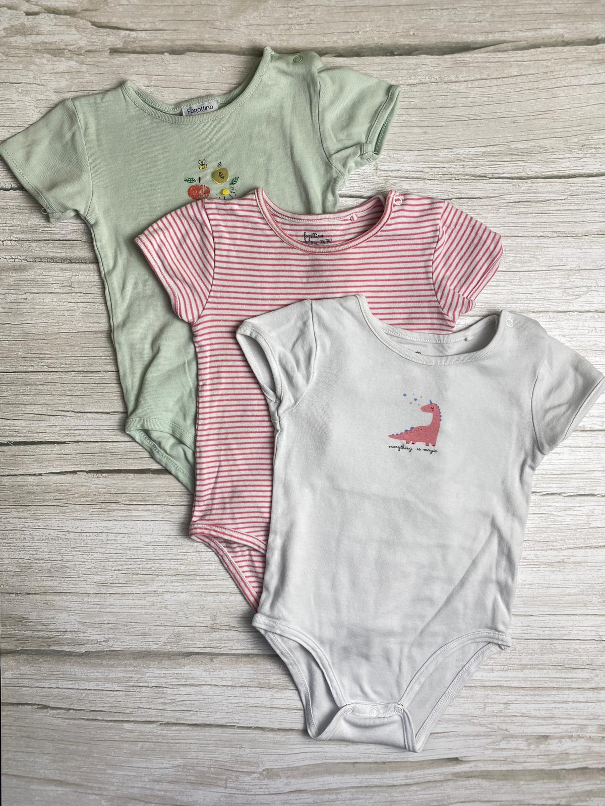 Set tre body manica corta