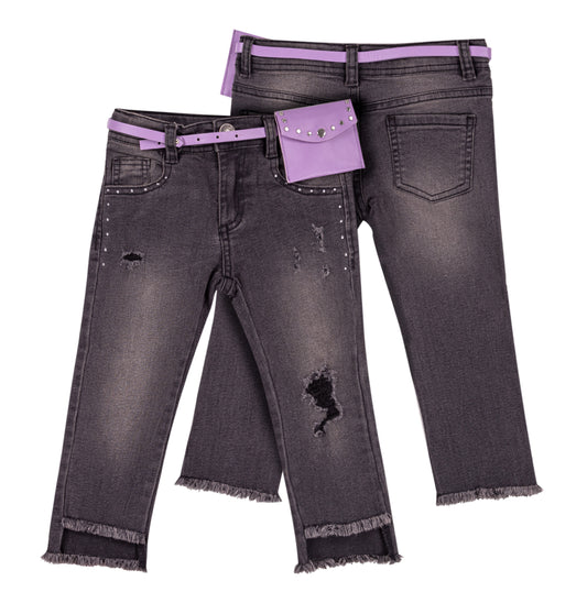 Pantalone in jeans con cintura