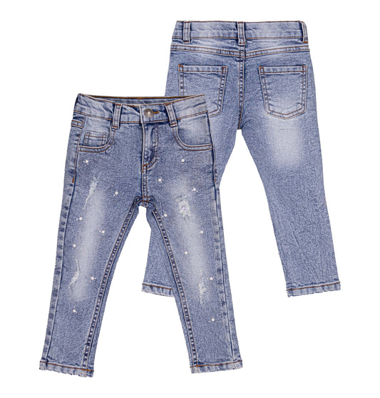 Pantalone in jeans con applicazioni
