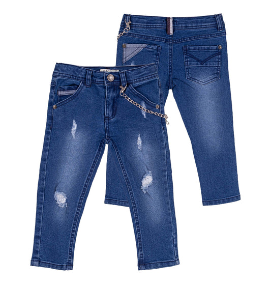 Pantalone in jeans con catena