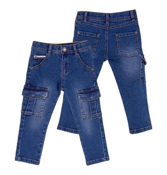 Pantalone in jeans con tasche cargo