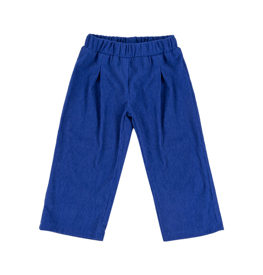 Pantalone ampio in velluto con elastico in vita