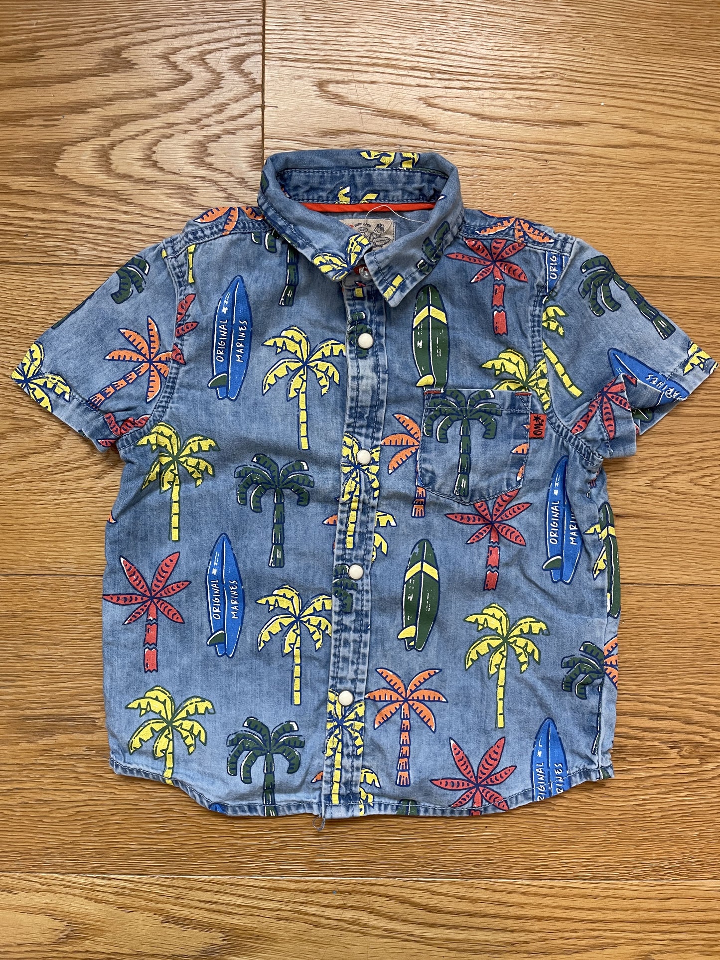 Camicia manica corta in jeans