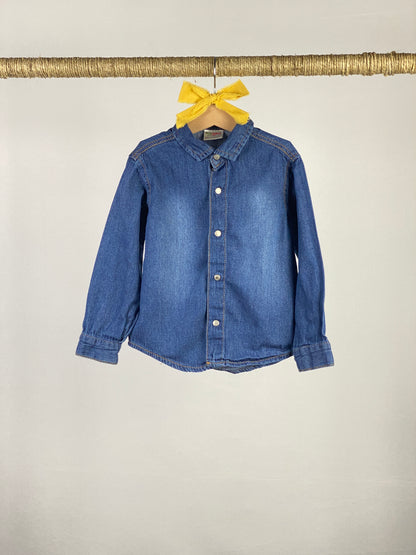 Camicia in jeans con manica lunga