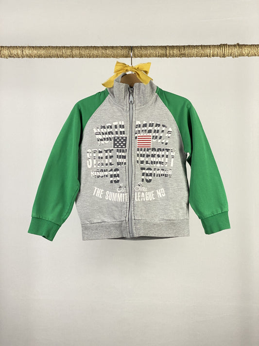 Felpa full zip senza cappuccio