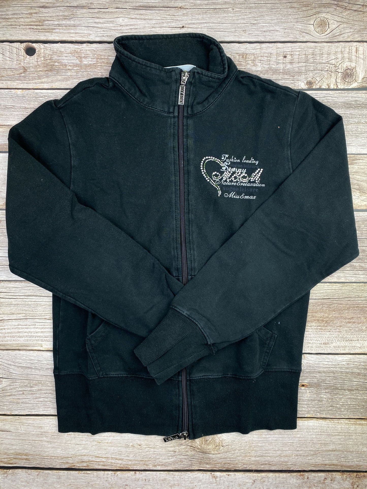 Felpa con zip senza cappuccio