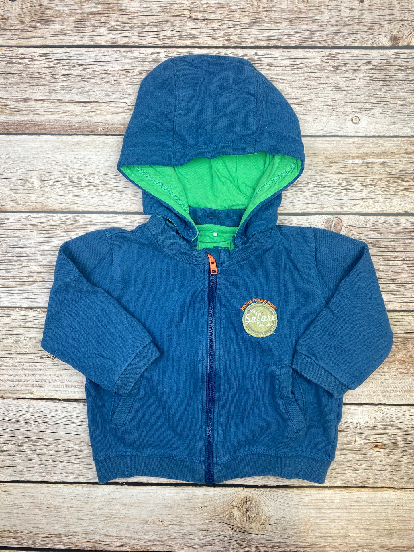 Felpa con zip e cappuccio rimovibile