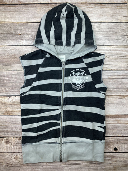 Felpa con zip e cappuccio senza manica