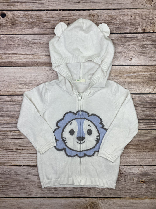 Maglione in cotone con cappuccio e zip