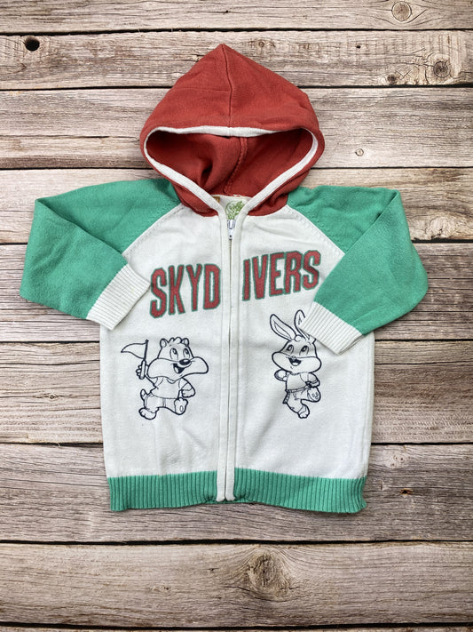Maglione in cotone con zip e cappuccio