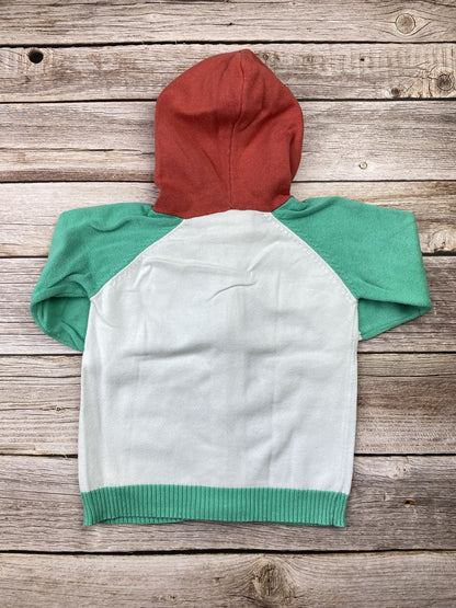 Maglione in cotone con zip e cappuccio